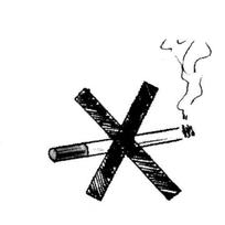 Une cigarette avec un X à travers