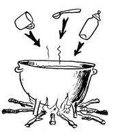Mettre une tasse, une cuillère et une bouteille dans une casserole d’eau bouillante pour les désinfecter